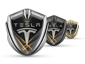 Tesla Emblema Metal Insignia Duradero Primoroso Montaje